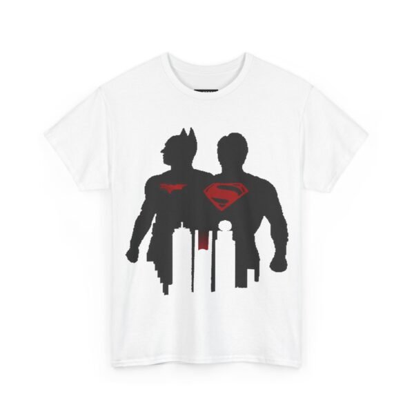 Heroic Duo Unisex Heavy Cotton Tee - Batman & Superman Design - Image 2
