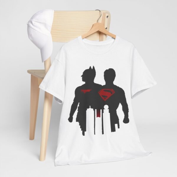 Heroic Duo Unisex Heavy Cotton Tee - Batman & Superman Design - Image 5