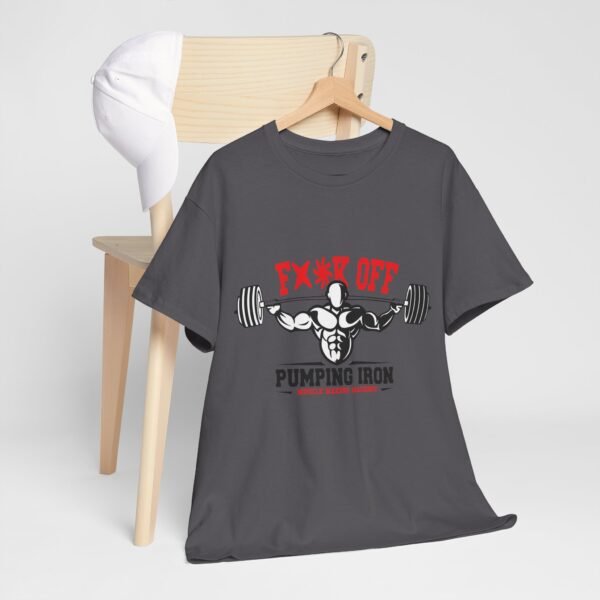 Unisex Heavy Cotton Tee - 'Fx Off Pumping Iron' Workout Shirt - Image 5