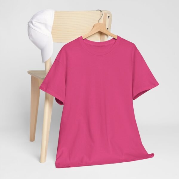Comfortable Unisex Heavy Cotton Tee in Soft Pink - Casual Everyday Wear - Image 5