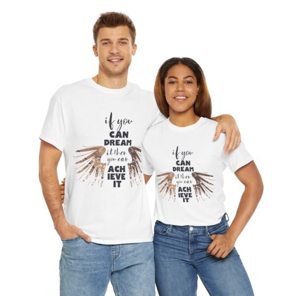 Inspirational Unisex Heavy Cotton Tee - 'If You Can Dream It, You Can Achieve It' - Image 13