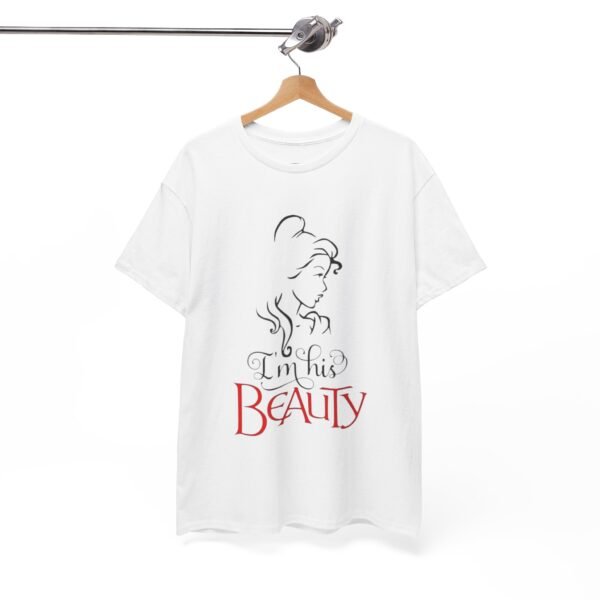 "I'm His Beauty" Unisex Heavy Cotton Tee - Cute Couple Shirt for Romantic Occasions - Image 4