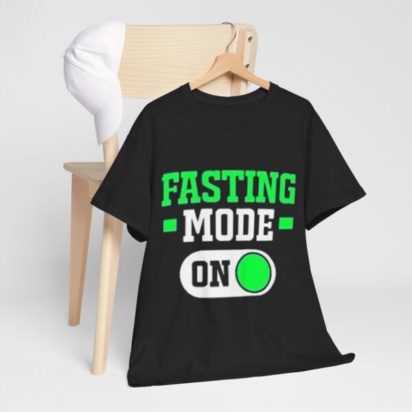 Fasting Mode On Unisex Heavy Cotton Tee | Funny Fitness Shirt - Image 5