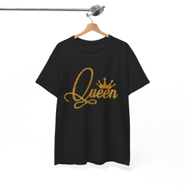 Queen Glitter Unisex Heavy Cotton Tee - Stylish Graphic Shirt for Confident Women - Image 4