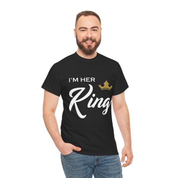 Unisex Heavy Cotton Tee - 'I’m Her King' Stylish Tee for Couples - Image 9