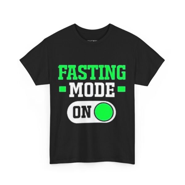 Fasting Mode On Unisex Heavy Cotton Tee | Funny Fitness Shirt - Image 2