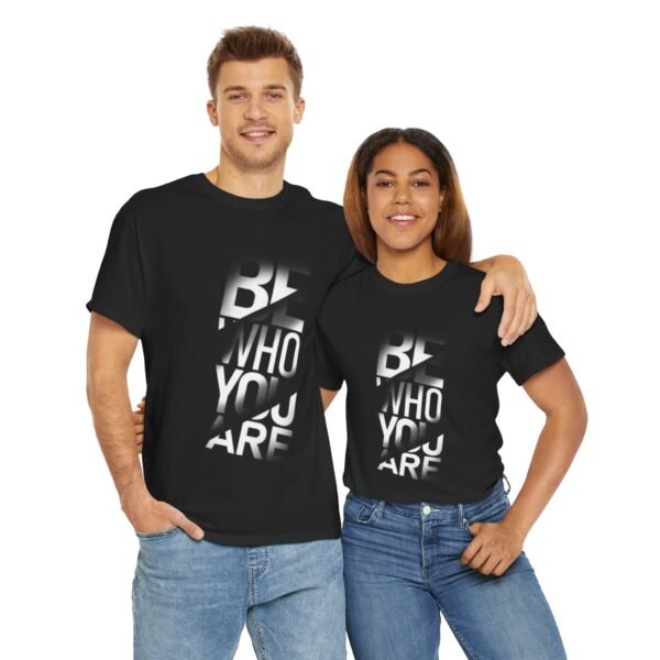 Inspirational Unisex Heavy Cotton Tee - 'Be Who You Are' - Image 9