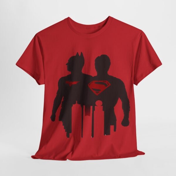 Heroic Duo Unisex Heavy Cotton Tee - Batman & Superman Design - Image 11