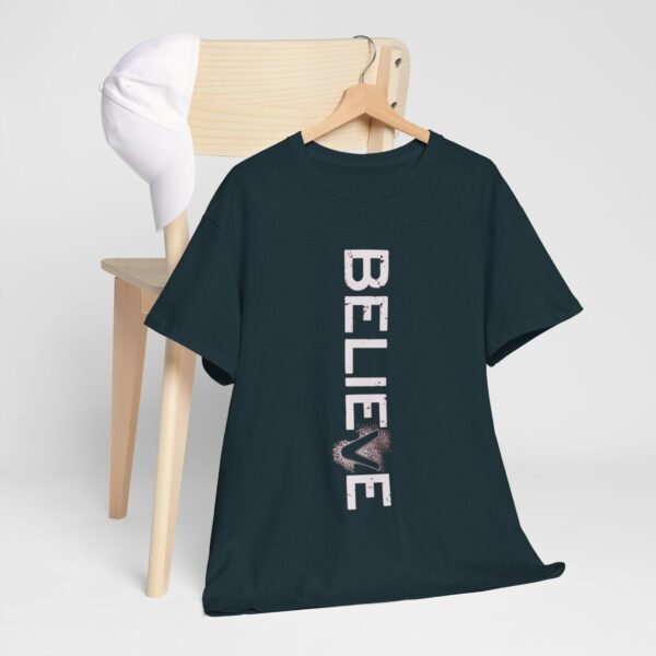 Believe Unisex Heavy Cotton Tee - Inspirational Graphic T-Shirt - Image 2