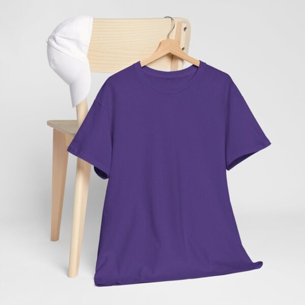 Unisex Heavy Cotton Tee - Comfortable Everyday Wear in Vibrant Purple - Image 5