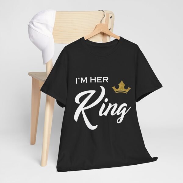 Unisex Heavy Cotton Tee - 'I’m Her King' Stylish Tee for Couples - Image 5