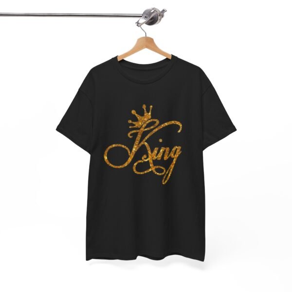 Stylish Unisex Heavy Cotton Tee - "King" Crown Design - Perfect for Celebrations & Everyday Wear - Image 4