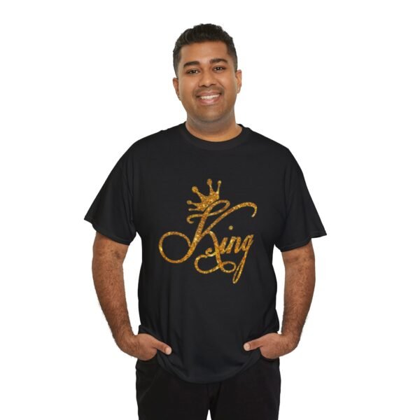 Stylish Unisex Heavy Cotton Tee - "King" Crown Design - Perfect for Celebrations & Everyday Wear - Image 9