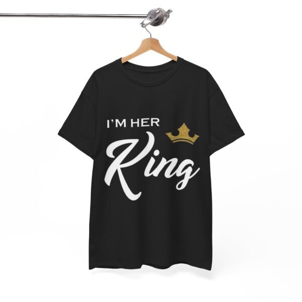 Unisex Heavy Cotton Tee - 'I’m Her King' Stylish Tee for Couples - Image 4