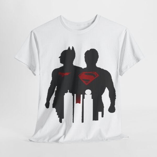 Heroic Duo Unisex Heavy Cotton Tee - Batman & Superman Design