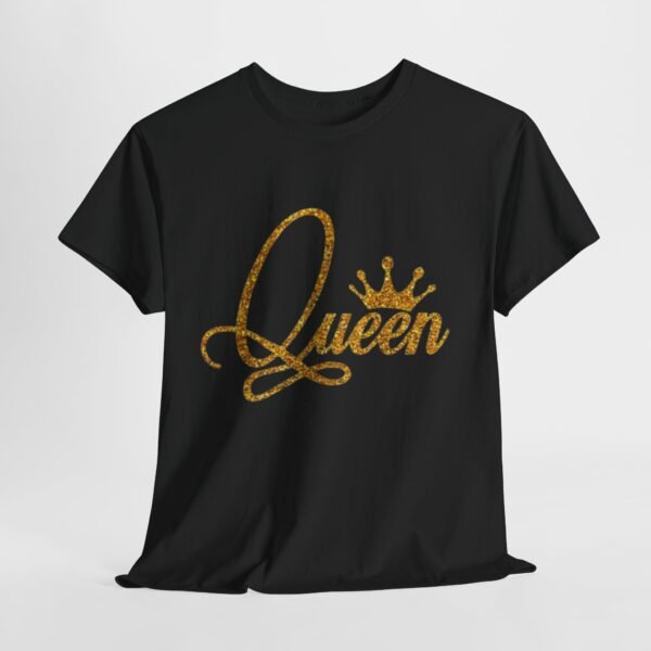 Queen Glitter Unisex Heavy Cotton Tee - Stylish Graphic Shirt for Confident Women