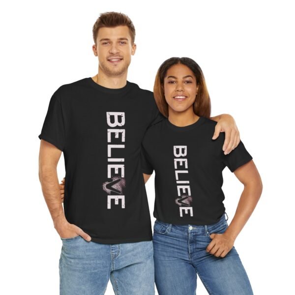 Believe Unisex Heavy Cotton Tee - Inspirational Graphic T-Shirt - Image 10