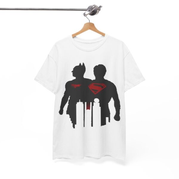Heroic Duo Unisex Heavy Cotton Tee - Batman & Superman Design - Image 4
