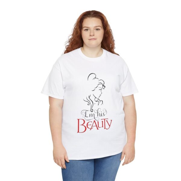 "I'm His Beauty" Unisex Heavy Cotton Tee - Cute Couple Shirt for Romantic Occasions - Image 9