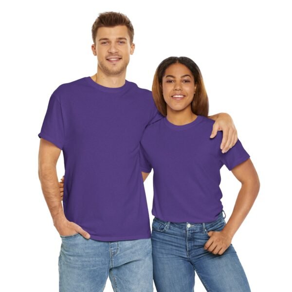 Unisex Heavy Cotton Tee - Comfortable Everyday Wear in Vibrant Purple - Image 11