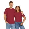cherry red Unisex Heavy Cotton Tee - Comfortable Everyday Style for All Occasions - Image 11