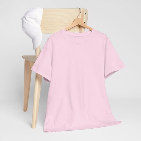 Comfortable Unisex Heavy Cotton Tee in Soft Pink - Casual Everyday Wear - Image 17