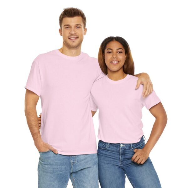 Comfortable Unisex Heavy Cotton Tee in Soft Pink - Casual Everyday Wear - Image 21