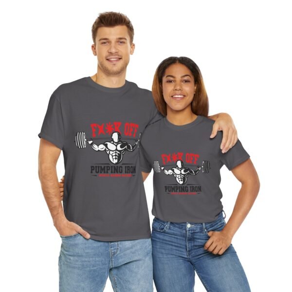Unisex Heavy Cotton Tee - 'Fx Off Pumping Iron' Workout Shirt - Image 9
