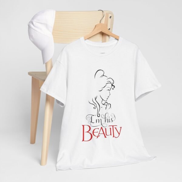"I'm His Beauty" Unisex Heavy Cotton Tee - Cute Couple Shirt for Romantic Occasions - Image 5