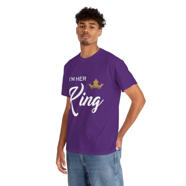 Unisex Heavy Cotton Tee - 'I’m Her King' Stylish Tee for Couples - Image 19