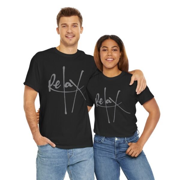 Relax Unisex Heavy Cotton Tee - Comfortable Casual Wear for Stress Relief - Image 9