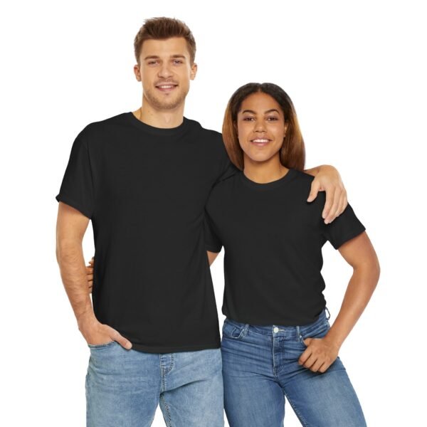 Black Unisex Heavy Cotton Tee - Comfy Casual Everyday Wear - Image 11
