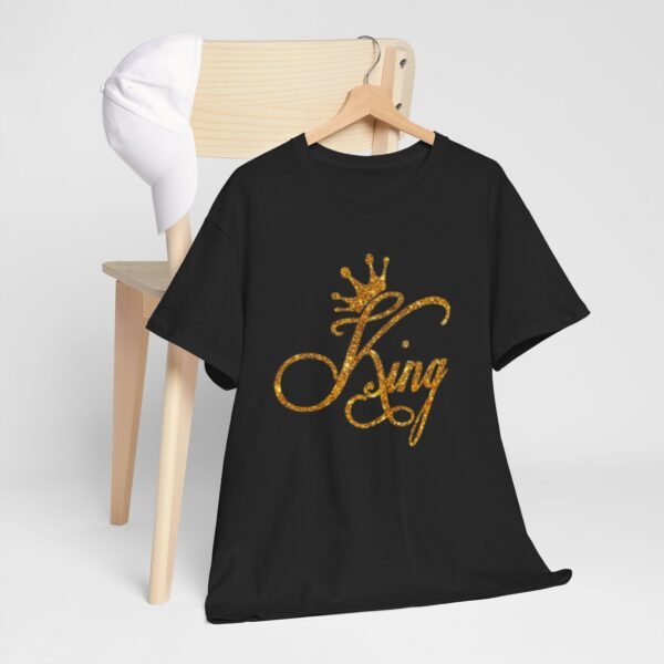 Stylish Unisex Heavy Cotton Tee - "King" Crown Design - Perfect for Celebrations & Everyday Wear - Image 5