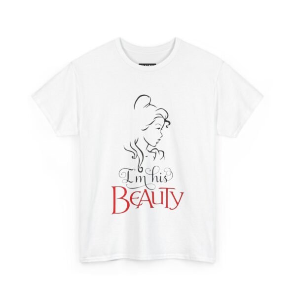 "I'm His Beauty" Unisex Heavy Cotton Tee - Cute Couple Shirt for Romantic Occasions - Image 2