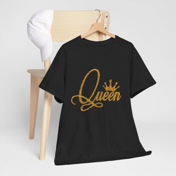 Queen Glitter Unisex Heavy Cotton Tee - Stylish Graphic Shirt for Confident Women - Image 5
